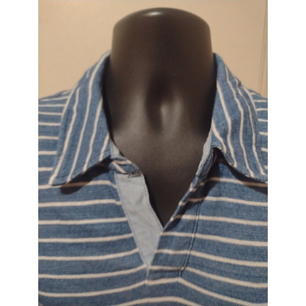Johnnie-O Sz. XL Navy Blue Striped Golf Performance Polo Shirt! - Picture 4 of 10